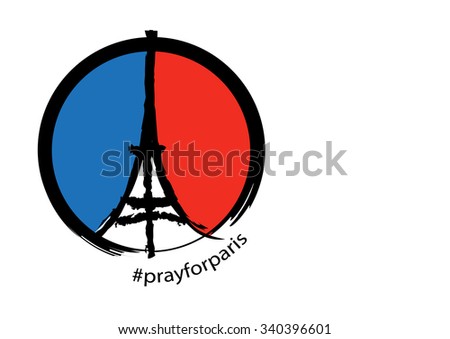 Peace in a form of Paris colors and symbol. Editable Clip Art.