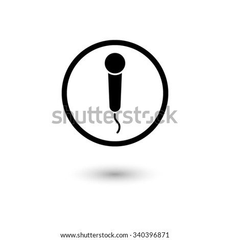 Microphone - vector icon with shadow