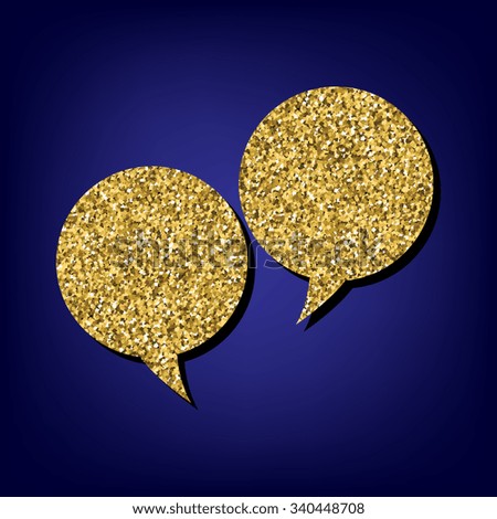 Speech bubble illustration. Golden icon