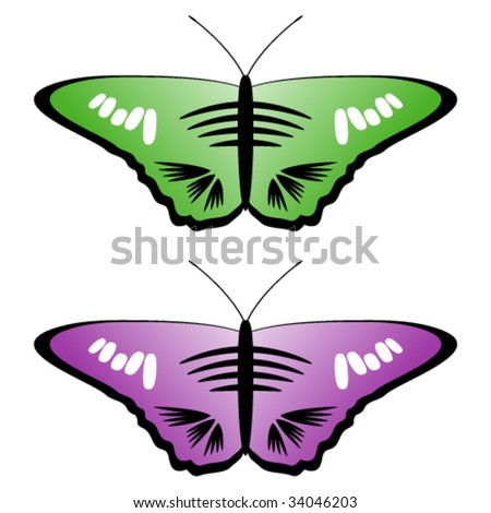 Vector colored butterflies