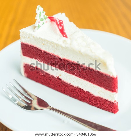 Red velvet cream cake - Selective focus point