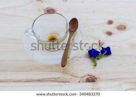 Picture of empty coffee cup on the table .