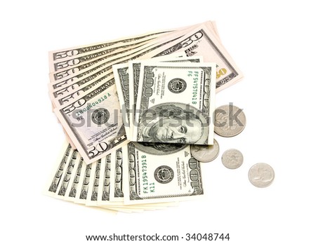 Money on white background