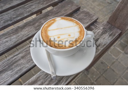 Latte art coffee as Santa Claus fot Christmas