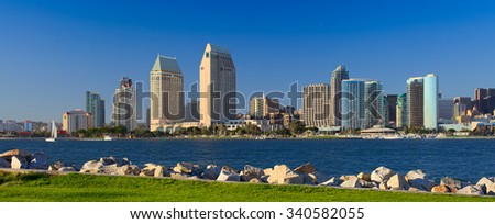 Downtown San Diego panorama.  California USA.