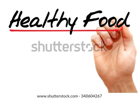 Hand writing Healthy Food with marker, health concept