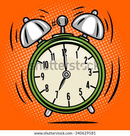 Alarm clock ring comic book pop art retro style vector illustration