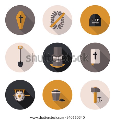 flat icons funeral services