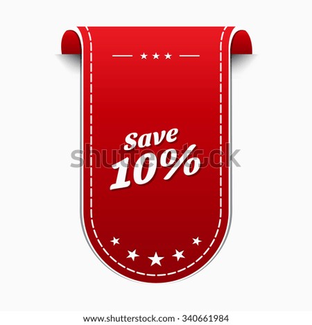 save 10 percent Red Vector Icon Design