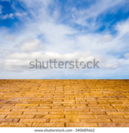 stone pavers in the sky