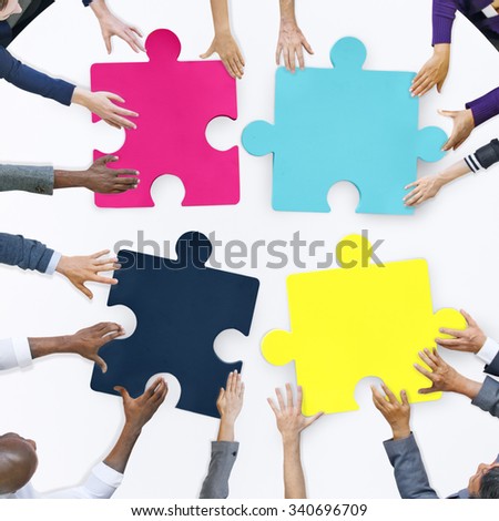 Business People Connection Corporate Jigsaw Puzzle Concept Royalty-Free Stock Photo #340696709
