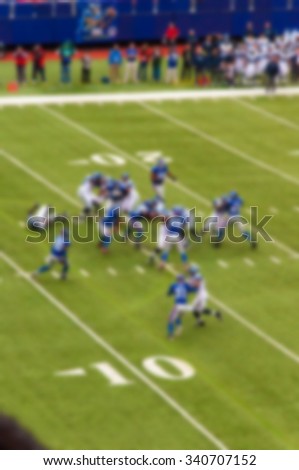 A blurred out of focus background effect, New York, American Football Game