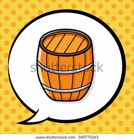 wine barrel doodle, speech bubble