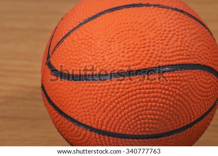  Basketball ball on wooden background
