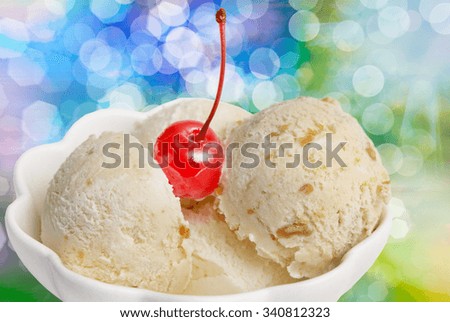 Close up of ice cream delicious dessert