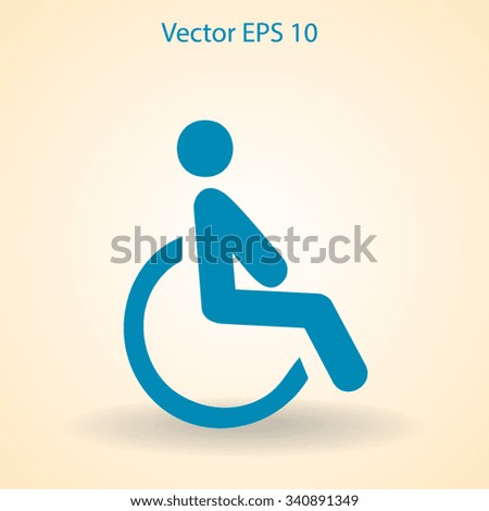 Flat disabled icon. Vector