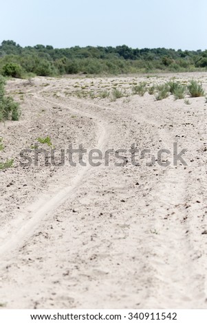 Road on the sand