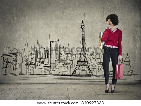 Woman doing shopping in Paris