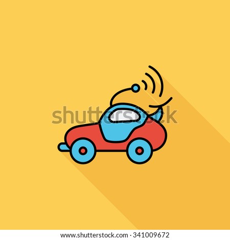 Car toy icon. Flat related icon with long shadow for web and mobile applications. It can be used as - logo, pictogram, icon, infographic element. Illustration.