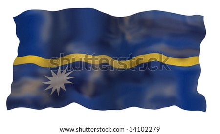 Vintage Flag of Nauru. Illustration over white background