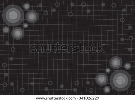 Gray Grid Black Background with Circle Vector illustration