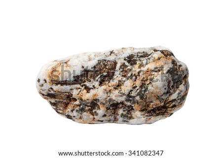 Wild pebble stone isolated on white background.