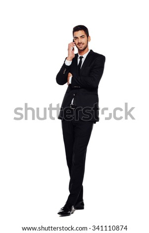 elegant businessman looking at camera with reliability isolated on white background