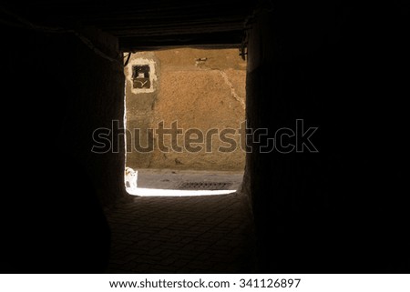 Old palace door and passageways