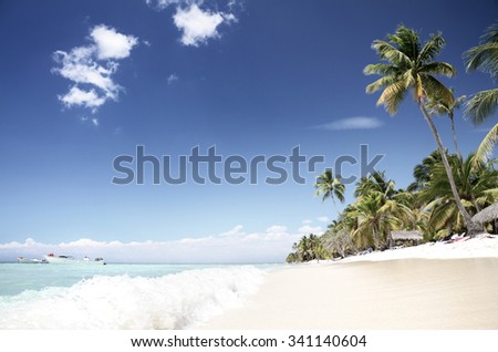 Tropical, empty beach, Saona Island, Dominican Republic