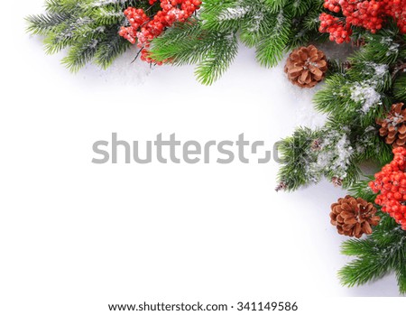 Christmas decoration frame isolated on white