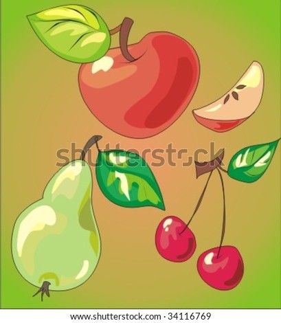 VECTOR Set of fruit