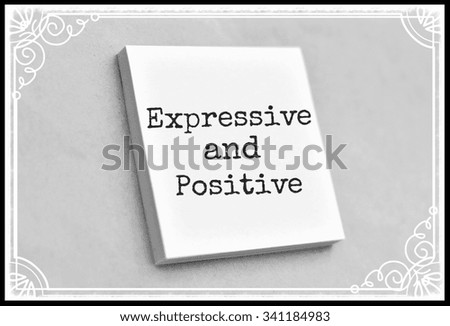 Vintage style text expressive and positive on the short note texture background