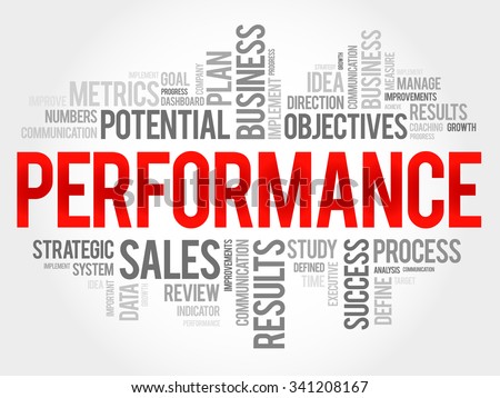 Performance word cloud, business concept Royalty-Free Stock Photo #341208167