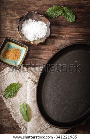 empty metal pan recipe with salt and pepper