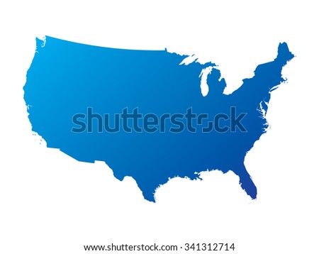 blue map of United States