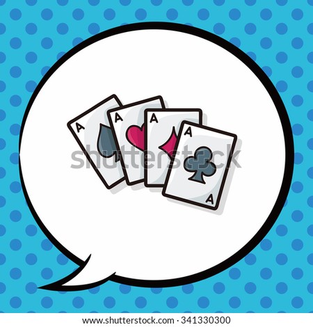 poker card doodle, speech bubble