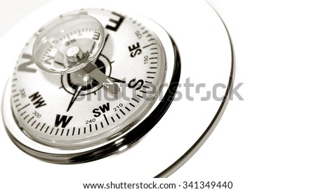 Compass on the white background. Grunge