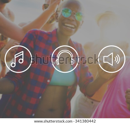 Media Song Music Musical listening Play Concept