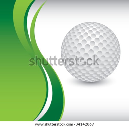 golf ball on vertical wave background