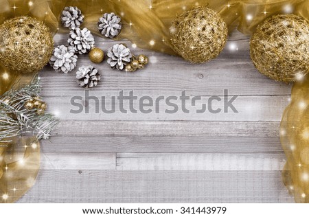 Christmas card with golden decorations