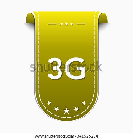 3g Sign Yellow Vector Icon Design