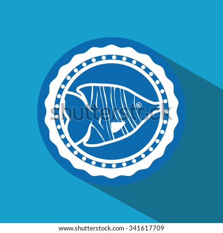 Sea life concept with fish design, vector illustration 10 eps graphic