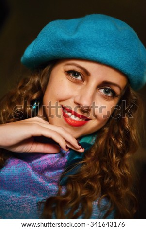 Stylish fashion girl in beret