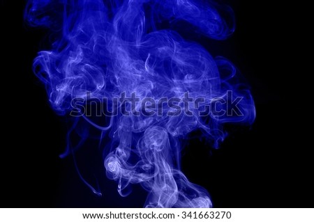 movement of smoke, abstract blue smoke on black background, smoke background ,blue smoke background, blue ink