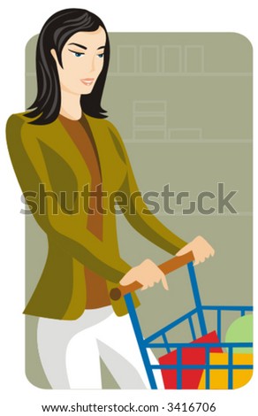 Shopping vector illustration series. Shopping girl. Check my portfolio for much more of this series as well as thousands of other great vector items.