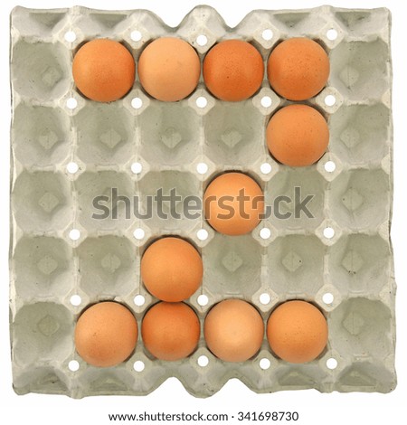 A letter Z from the eggs in paper tray for food or nutrition concept