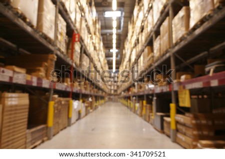 Defocused warehouse with multi-layer shelves