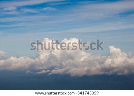 Aerial sky and clouds background.