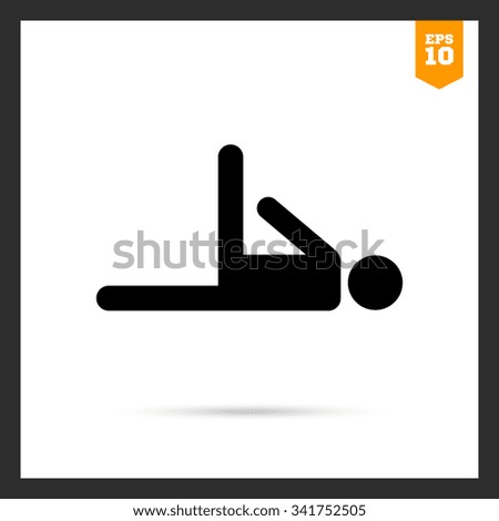 Icon of man silhouette lying on floor and exercising