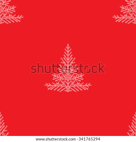 Christmas seamless pattern with christmas tree. Pine tree forest seamless pattern background. Vector seamless pattern of red christmas tree on isolated background